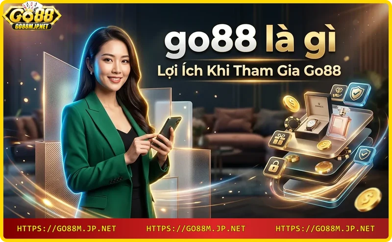 Biểu tượng lợi ích của Go88: bảo mật, khuyến mãi, đa dạng trò chơi