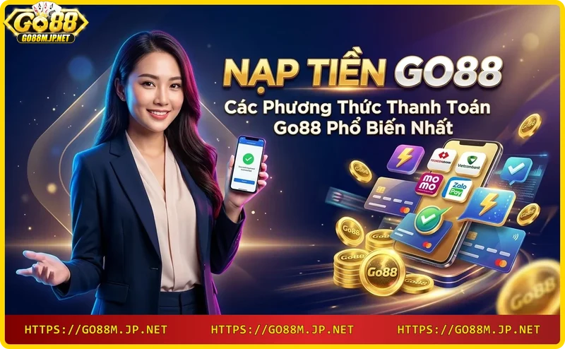 Các phương thức thanh toán Go88 bao gồm chuyển khoản ngân hàng, thẻ cào, ví điện tử