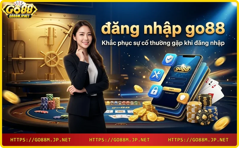 Minh họa khắc phục sự cố đăng nhập Go88 với biểu tượng bảo mật