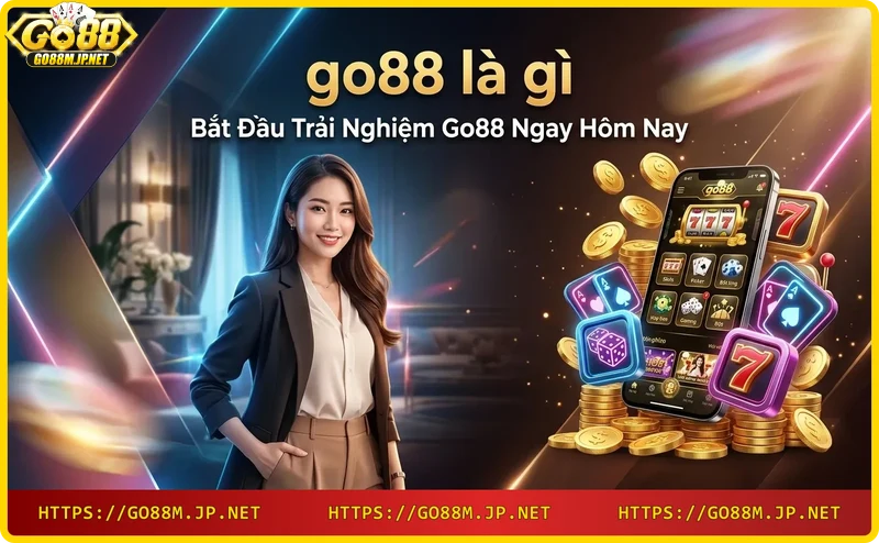 Nút Play và các biểu tượng game mời gọi tham gia Go88